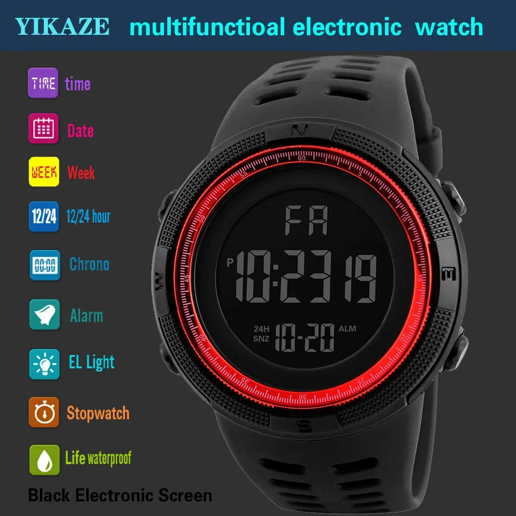 Military Sports Electronic Watch - Luminous Multifunction LED Digital